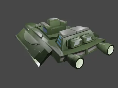 Destroyer futuristic military vehicle Free low-poly 3D model