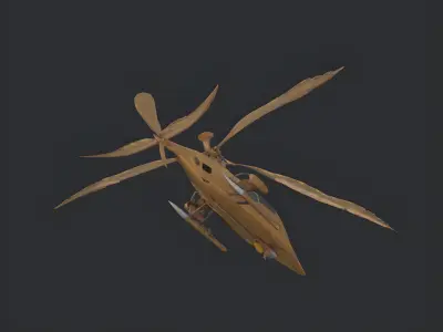 Premium Low Poly Sparrow Themed Helicopter 3D model