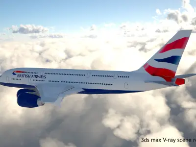 Airbus A380 Giant Airplane Low Polygon Low-poly 3D model