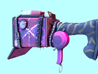 FANTASY GUN Weapon Low-poly 3D model