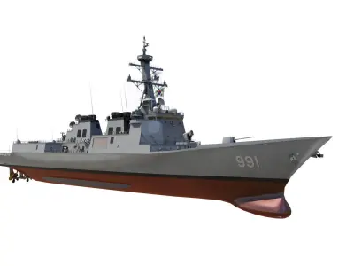 DDG-991 Sejong - KDX-III navy ship 3D model