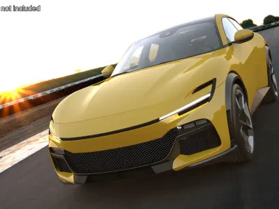 Extreme Crossover Sports Car Yellow 3D model