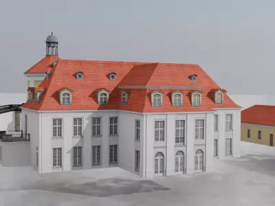 Baroque Palace Complex Low-poly 3D model