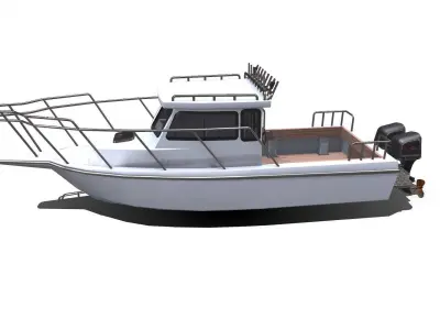 Small Fishing Boat Low-poly PBR Low-poly 3D model