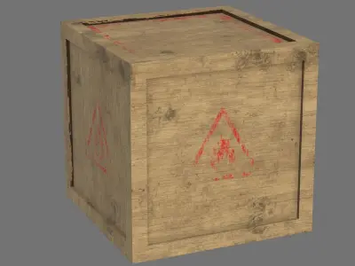 Explosive box Low-poly 3D model