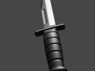 High Poly Ka-Bar USMC Combat Knife Free 3D model