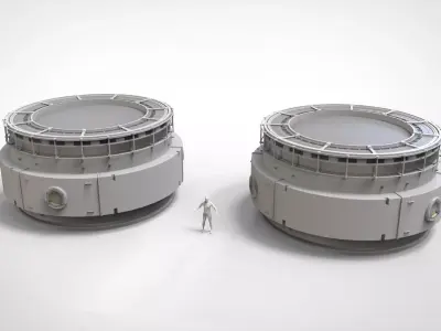 Sci-fi Architecture kitbash 55 3D model