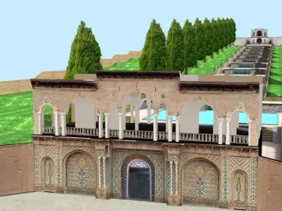 Shahzadeh Mahan Historical Garden Low-poly 3D model