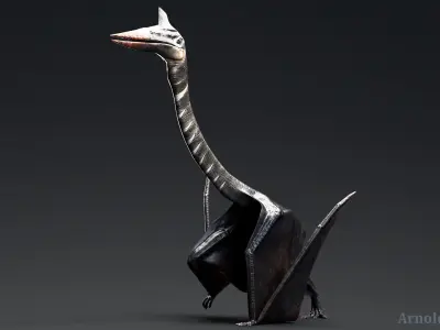 Dinosaur Quetzalcoatlus Giant Pterosaurs Unity Project Low-poly 3D model