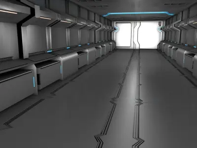 sci fi corridor 3D model 171