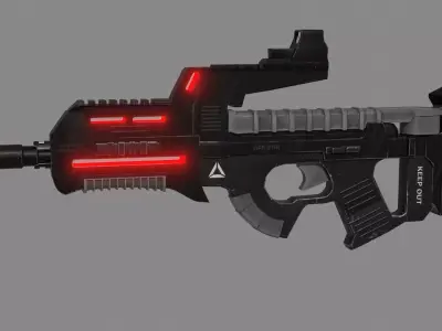 Sci-fi Submachine Gun Weapon 3d Model Low-poly 3D model