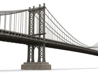 American bridges Low-poly 3D model