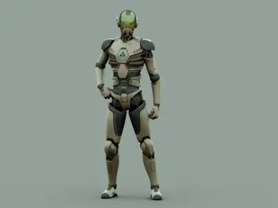 CYBORGTOPIA B-34 Rigged for Unreal Engine - Unity - MIXAMO 3D model