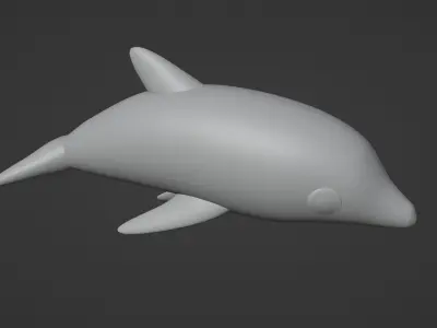 Inflatable dolphin blue 3D model