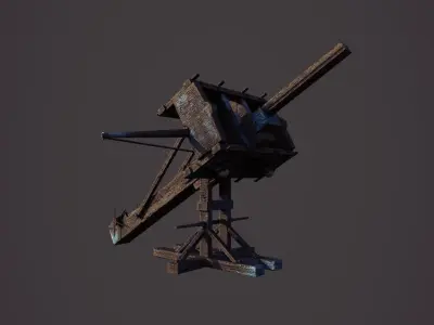 Ballista Lithobolos stone thrower Low-poly 3D model