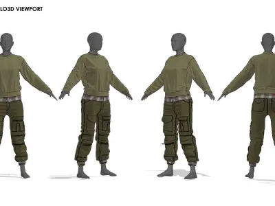 Army Girl - Marvelous Designer with Video Process 3D model