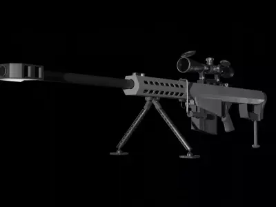 Barrett 50 Cal Sniper Free low-poly 3D model