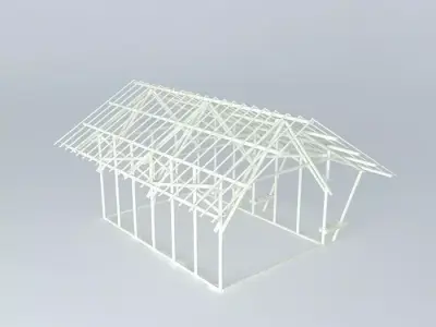 Bamboo house Free 3D model