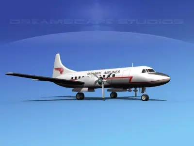 Convair CV-340 Mohawk Airlines 3D model