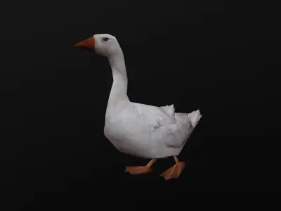 low-poly animated duck Low-poly 3D model