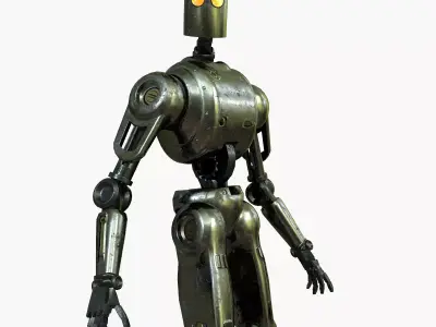 Robot Retro Low-poly 3D model
