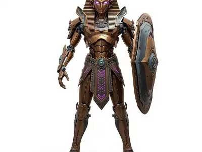 Cyberpunk Guardian 3D Statue 3D model