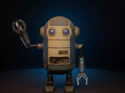 Robot Low-Poly Game Ready Model Low-poly 3D model Low-poly 3D model