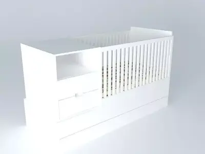 crib with dresser crib with chest crib Free 3D model