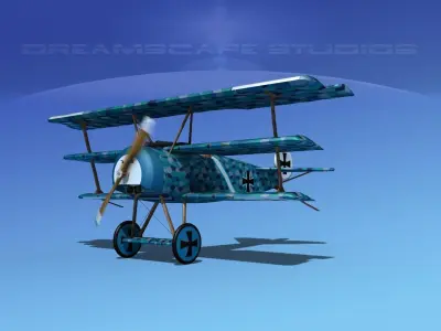 Fokker DR-1 Triplane V07 3D model