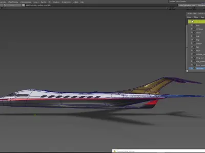 Futuristic Aircraft Bombardier Falcon X9 Low-poly 3D model