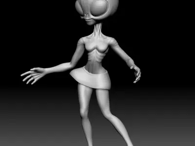 Alien Statue - 0260 3D print model