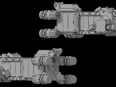 8k Deep Space Starship Pack Space Ships PBR 3D model