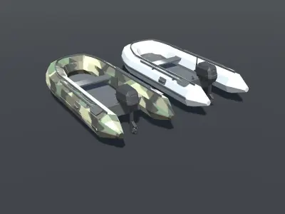 Inflatable Boat Low Poly Low-poly 3D model