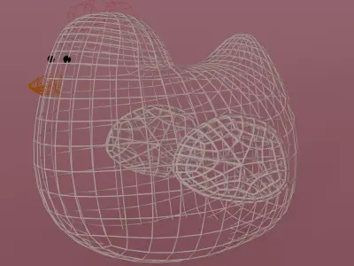 Stylized Cartoon Chicken and Chicks Free 3D model