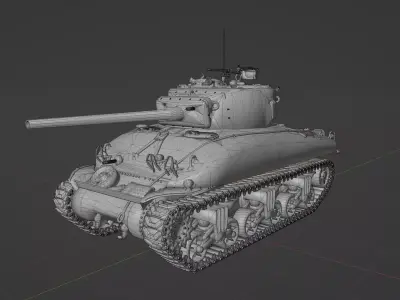 M4 A1 76 W Sherman Low-poly 3D model