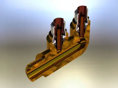 Brass Truck Fittings Set 3D model