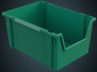 Storage Bin 1 Basic Low-poly 3D model