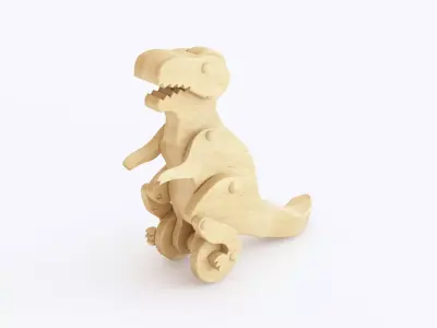 Wooden toy dinosaur 3D model