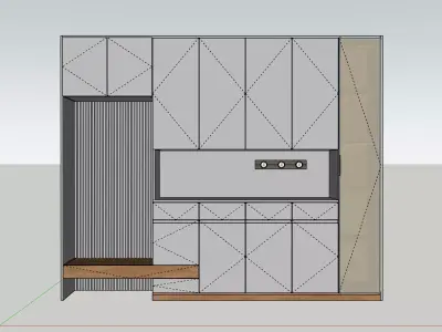 Sideboard wardrobe cabinet Low-poly 3D model