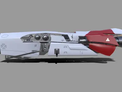 Sci-Fi Hovercraft Low-poly 3D model