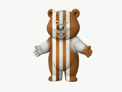 High-Quality Realistic Cute Cartoon Bear 3D model