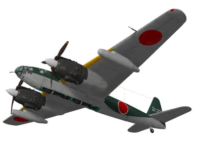 kugisho P1Y1 ginga  Frances 3D model