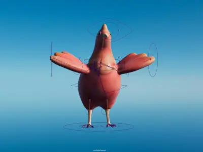 Chicken Low-poly 3D model for Game Low-poly 3D model