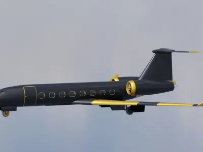 3D Model of a PRIVATE JET Low-poly 3D model