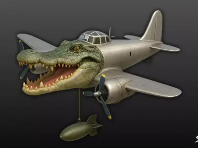 Bombardiro Crocodilo - Italian Brainrot Low-poly 3D model