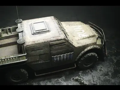 Post Apocalyptic Suv PBR Low-poly 3D model