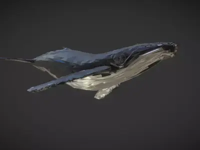 Whale Low Polygon Art Animal Low-poly 3D model