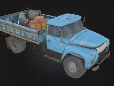 Old Blue Hauler  Vintage Truck Model for Rural 3D model