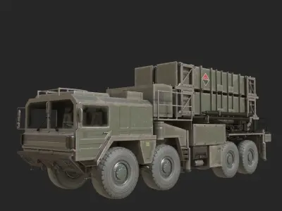 3 coatings USA MIM-104 Patriot Anti-air Missile Launcher Low-poly 3D model