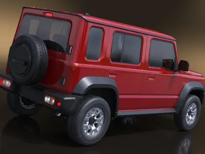 Modern All Wheel Drive Red SUV 3D model